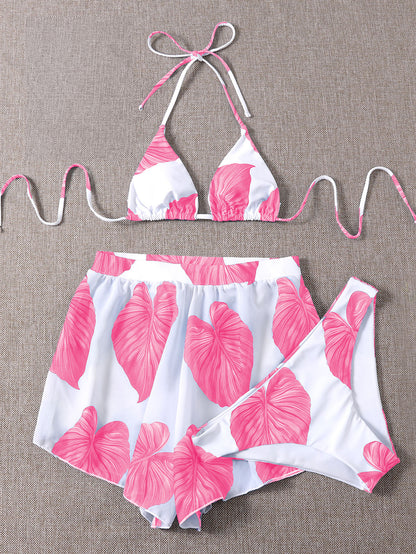 Adjustable Three-piece Bikini w/Straps