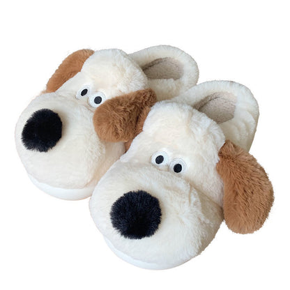 Dog Plush Toe Cap Cotton Slippers