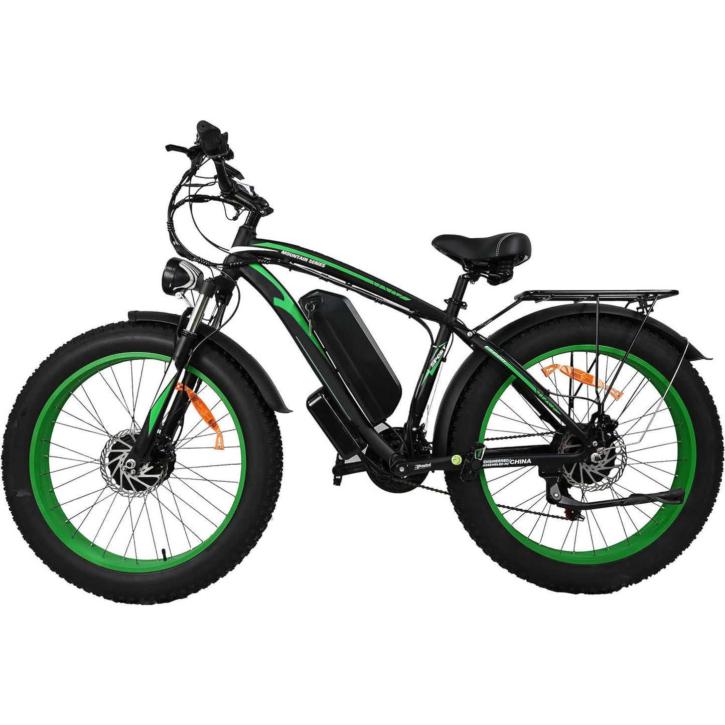 Bicicleta eléctrica de 2000W y 31 MPH con neumático grueso de 26 pulgadas y 21 velocidades 