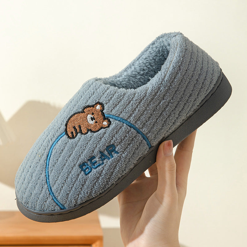 Zapatos de casa antideslizantes informales Bear Fuzzy