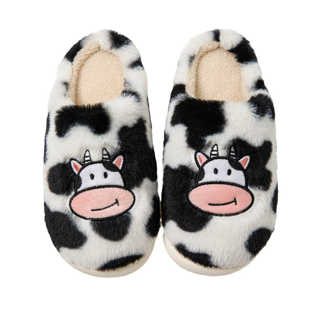 Cartoon Cow Cotton Slippers Indoor Non-slip Warm