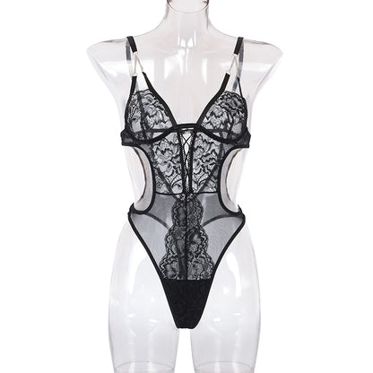 Ladies lace cutout bodysuit