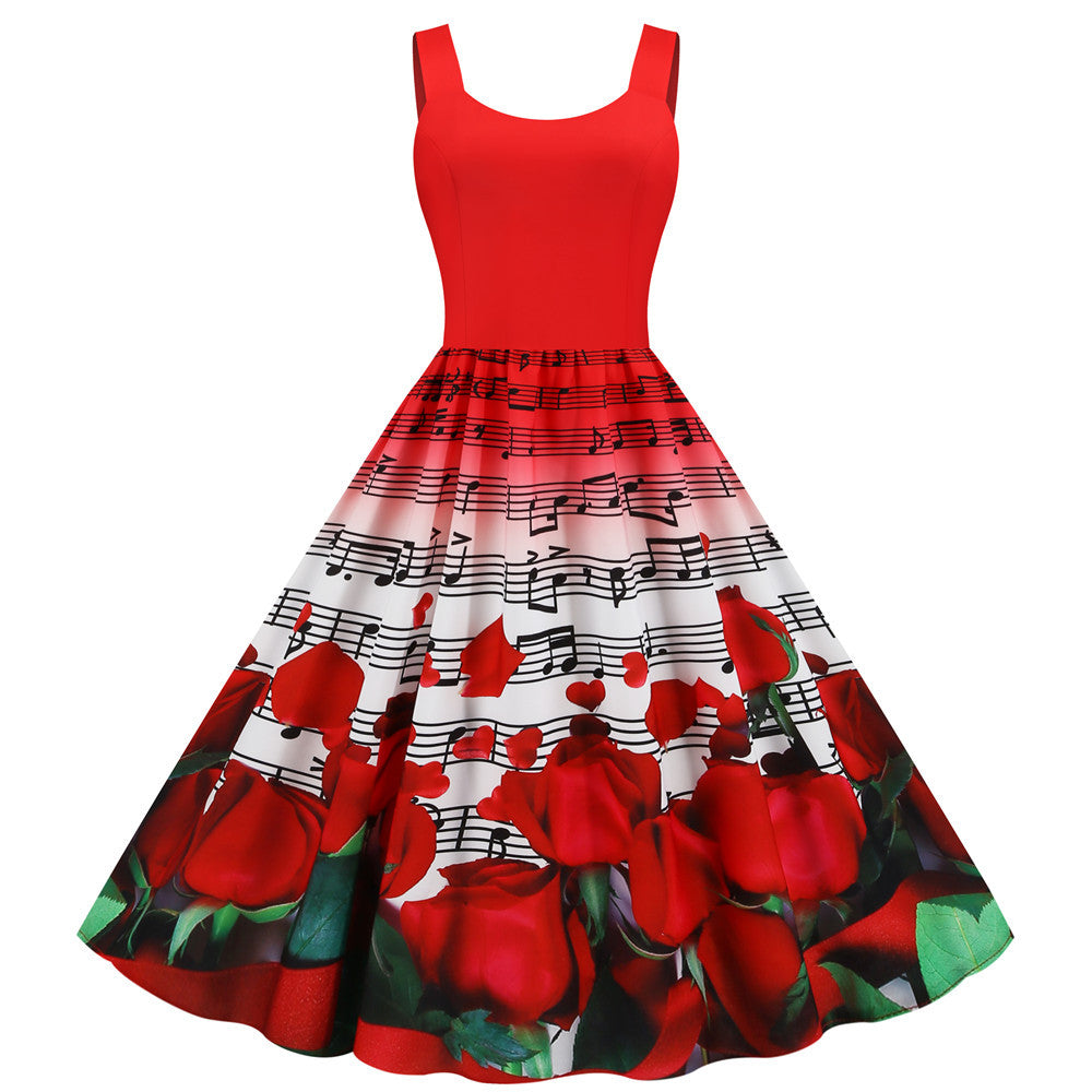 Vestido de fiesta estampado San Valentín