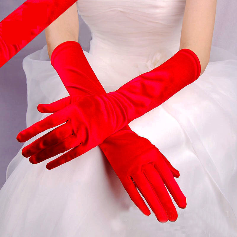 Wedding Dress Banquet Holiday Gloves Multicolor