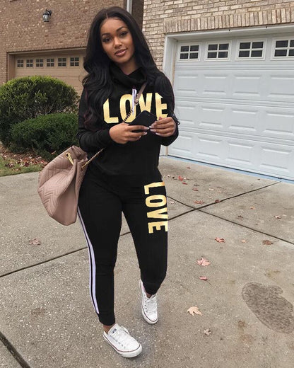 Women Suit Fashion Sweatshirt Pants Female Sports Suit