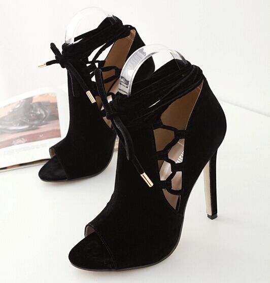 Fish mouth strap high heel sandals