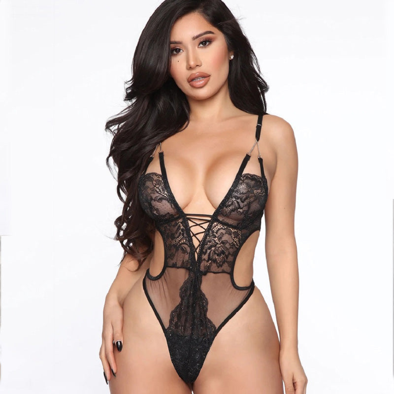 Ladies lace cutout bodysuit