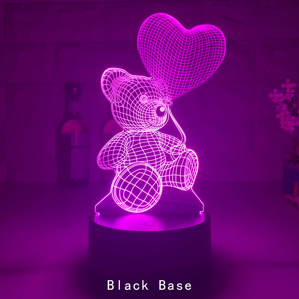 Love Bear Series Luz 3D Luz nocturna creativa Luz visual LED