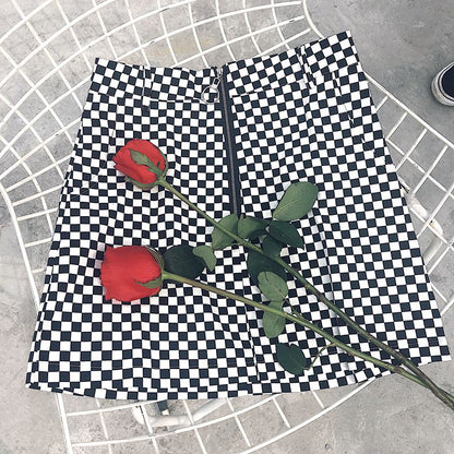 Sexy Plaid Type Design Short Skirt