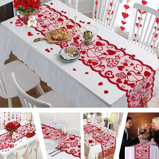 Valentine's Day Table Runner Cupid's Arrow Tablecloth