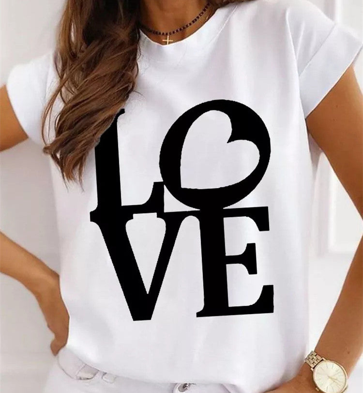 Valentine's Day T Shirt Print Casual