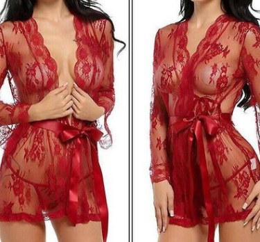 Revealing Lingerie Bathrobe/Nightdress Set