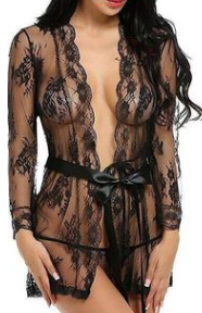 Revealing Lingerie Bathrobe/Nightdress Set