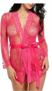 Revealing Lingerie Bathrobe/Nightdress Set