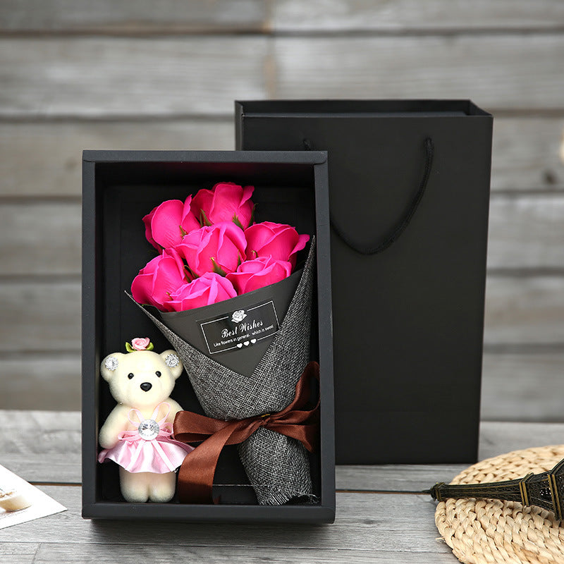 Caja de regalo con flor de jabón para niña del día de San Valentín de Tanabata