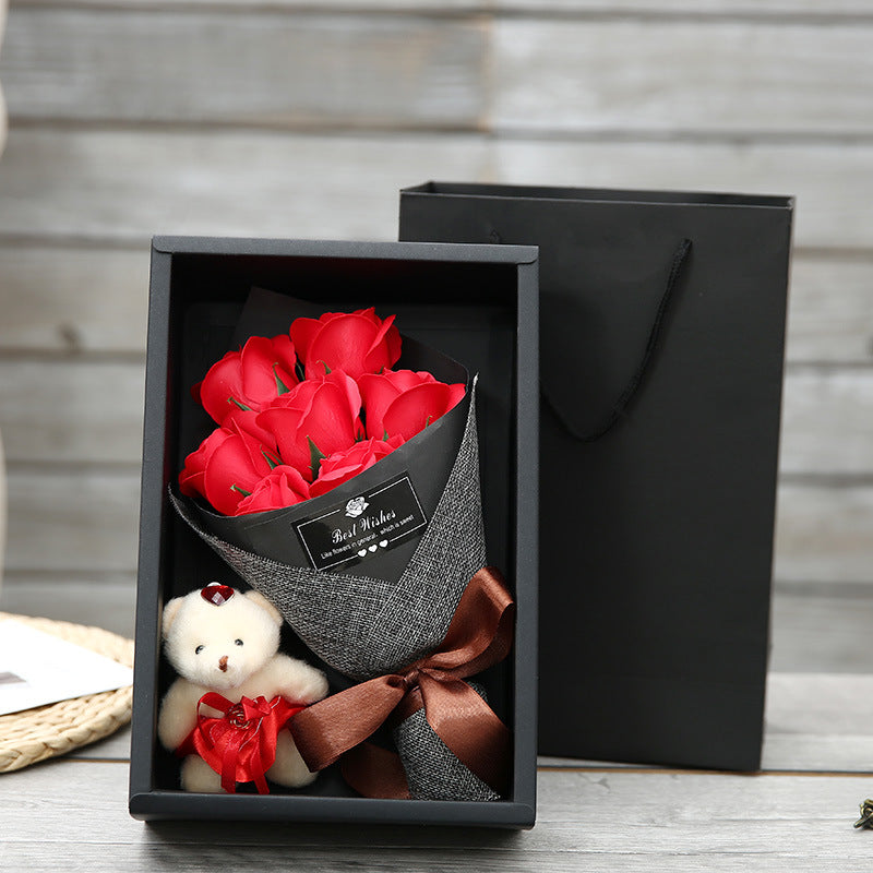 Caja de regalo con flor de jabón para niña del día de San Valentín de Tanabata