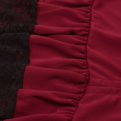 Irregular Retro Skirt Lace Stitching Skirt
