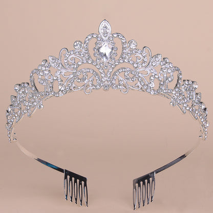 Corona de boda Nuevos accesorios para el cabello con diadema de diamantes de imitación