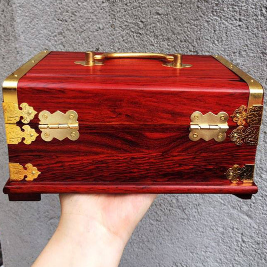 Portable Password Jewelry Mahogany Jewelry Box