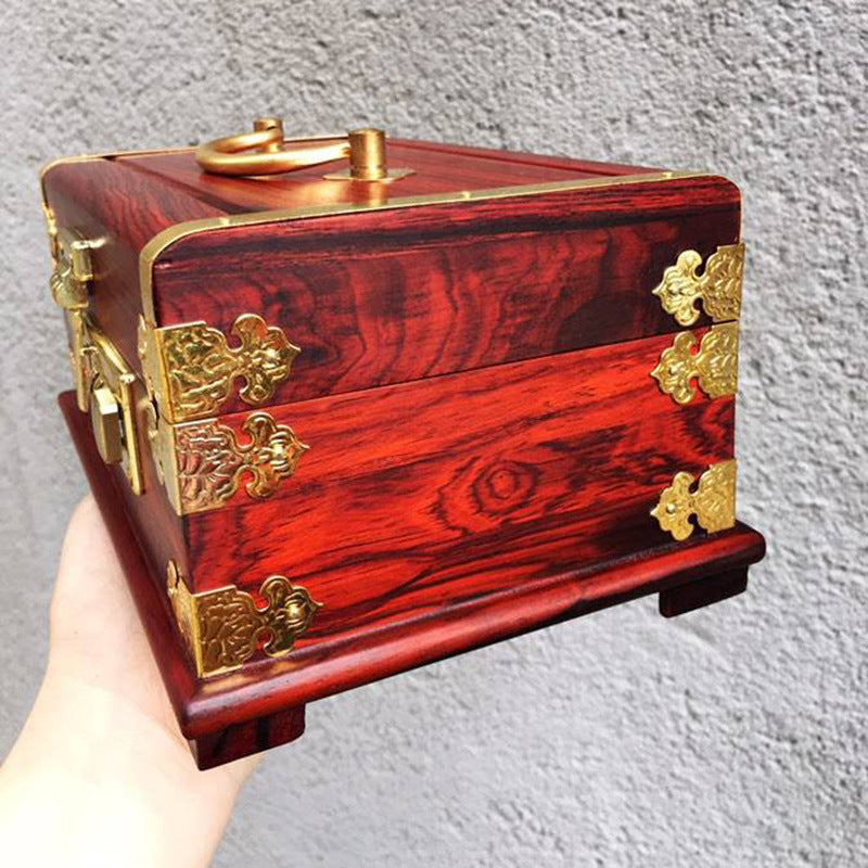 Portable Password Jewelry Mahogany Jewelry Box