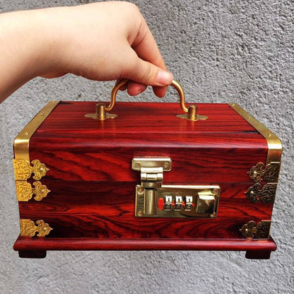 Portable Password Jewelry Mahogany Jewelry Box