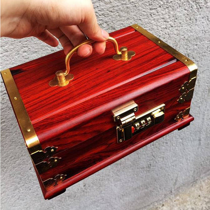 Portable Password Jewelry Mahogany Jewelry Box