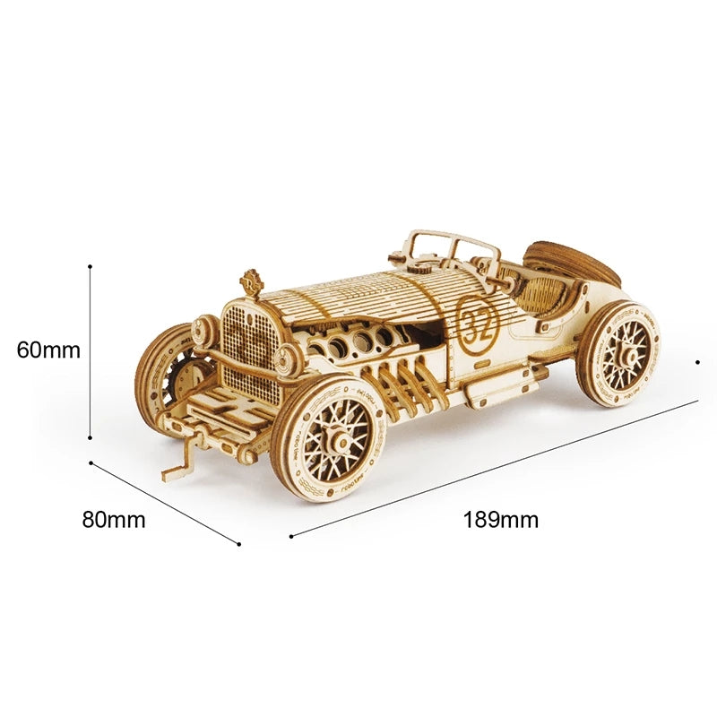 3D Wooden Puzzle Assembly Racing Car