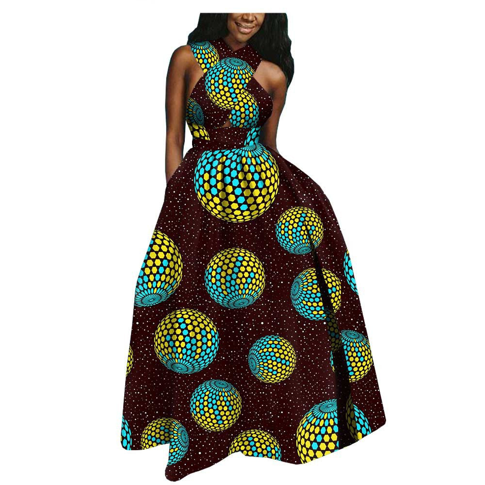 Amazon AliExpress Hot-Selling African Ethnic Cotton Batik Plus Size Dress