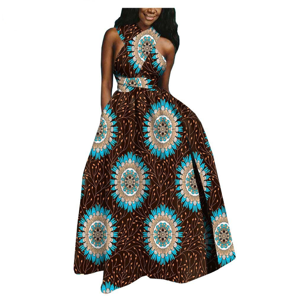 Amazon AliExpress Hot-Selling African Ethnic Cotton Batik Plus Size Dress