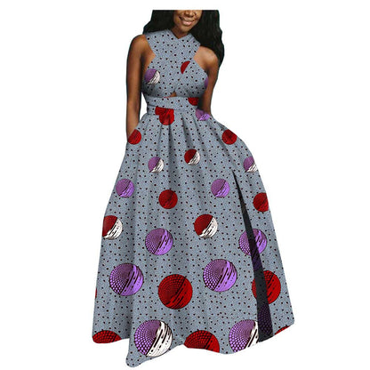 Amazon AliExpress Hot-Selling African Ethnic Cotton Batik Plus Size Dress