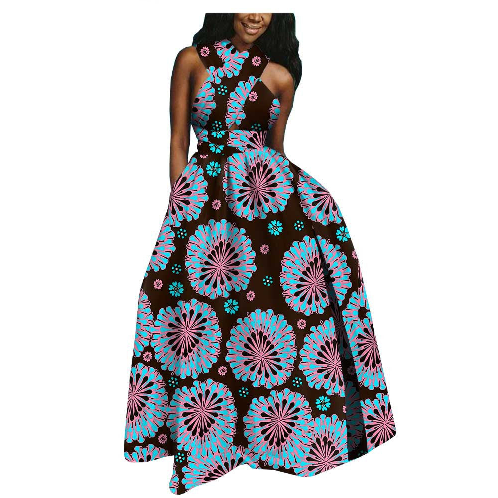 Amazon AliExpress Hot-Selling African Ethnic Cotton Batik Plus Size Dress