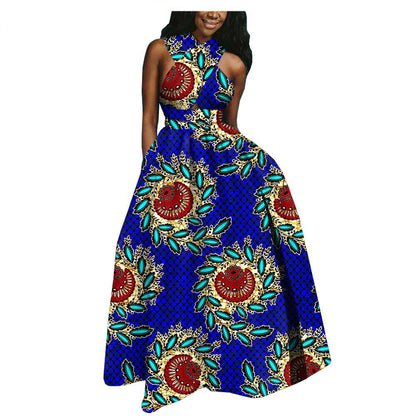 Amazon AliExpress Hot-Selling African Ethnic Cotton Batik Plus Size Dress