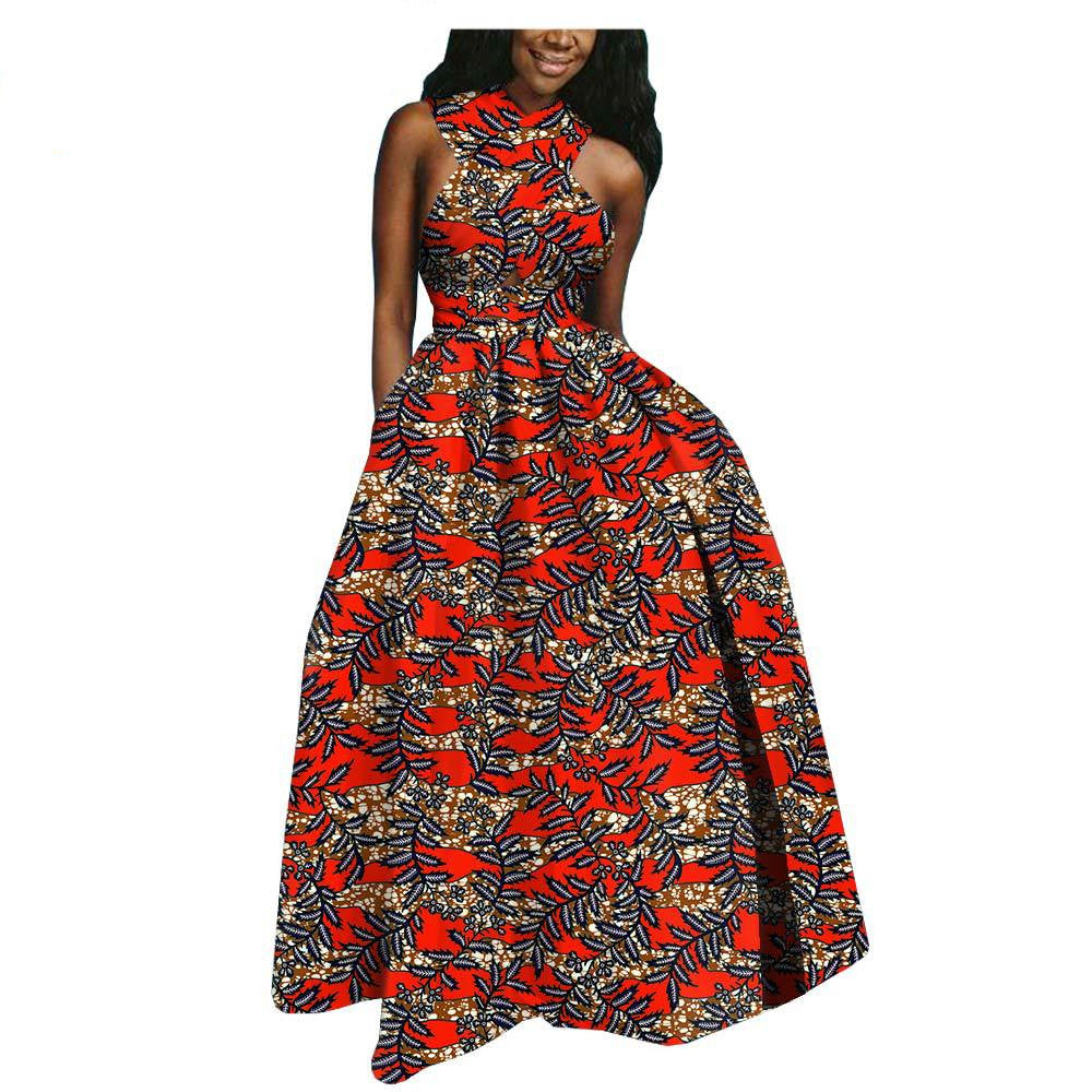 Amazon AliExpress Hot-Selling African Ethnic Cotton Batik Plus Size Dress