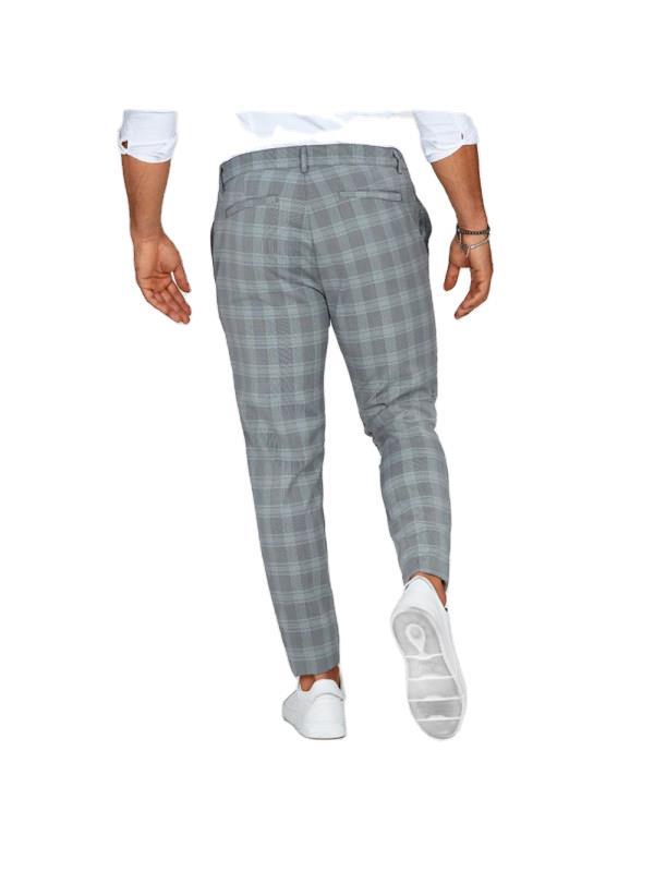 pantalones con estampado de cuadros pantalones casuales para hombres sueltos y delgados