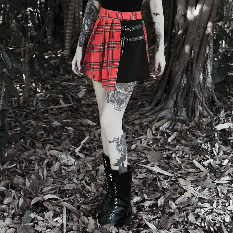 Gothic Pleated Short Skirt