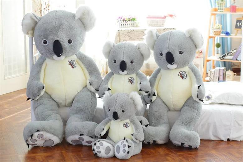 Enorme oso Koala de peluche de gran tamaño, muñecos suaves de Koala rellenos, almohada de animales de dibujos animados para niños y niñas, regalo de cumpleaños de San Valentín