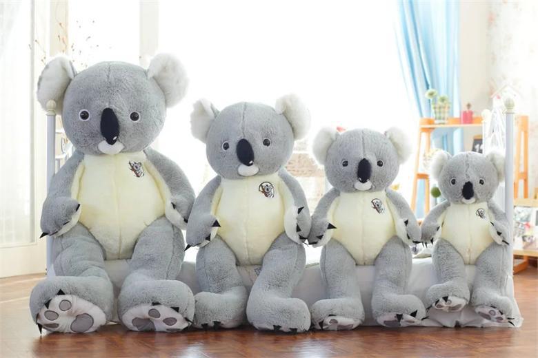 Enorme oso Koala de peluche de gran tamaño, muñecos suaves de Koala rellenos, almohada de animales de dibujos animados para niños y niñas, regalo de cumpleaños de San Valentín