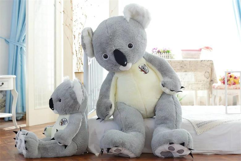 Enorme oso Koala de peluche de gran tamaño, muñecos suaves de Koala rellenos, almohada de animales de dibujos animados para niños y niñas, regalo de cumpleaños de San Valentín