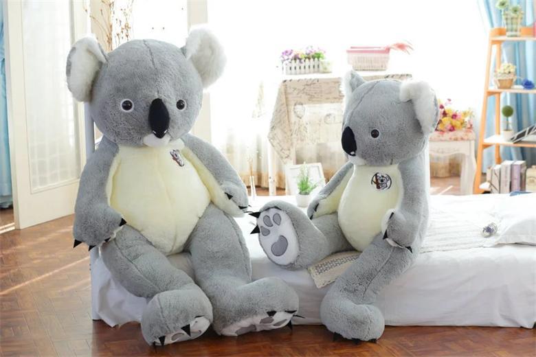 Enorme oso Koala de peluche de gran tamaño, muñecos suaves de Koala rellenos, almohada de animales de dibujos animados para niños y niñas, regalo de cumpleaños de San Valentín