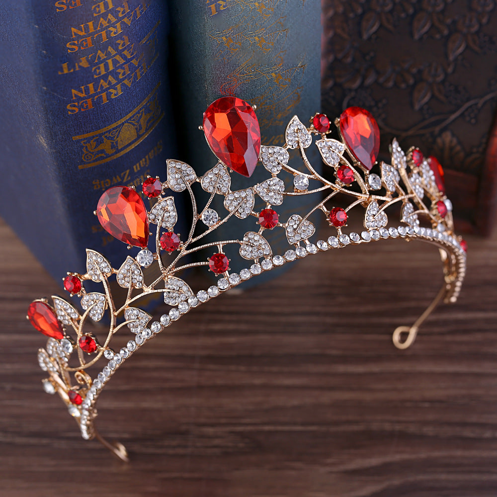 Wedding Hairpin Accessories Leaf Rhinestones Bridal Crown