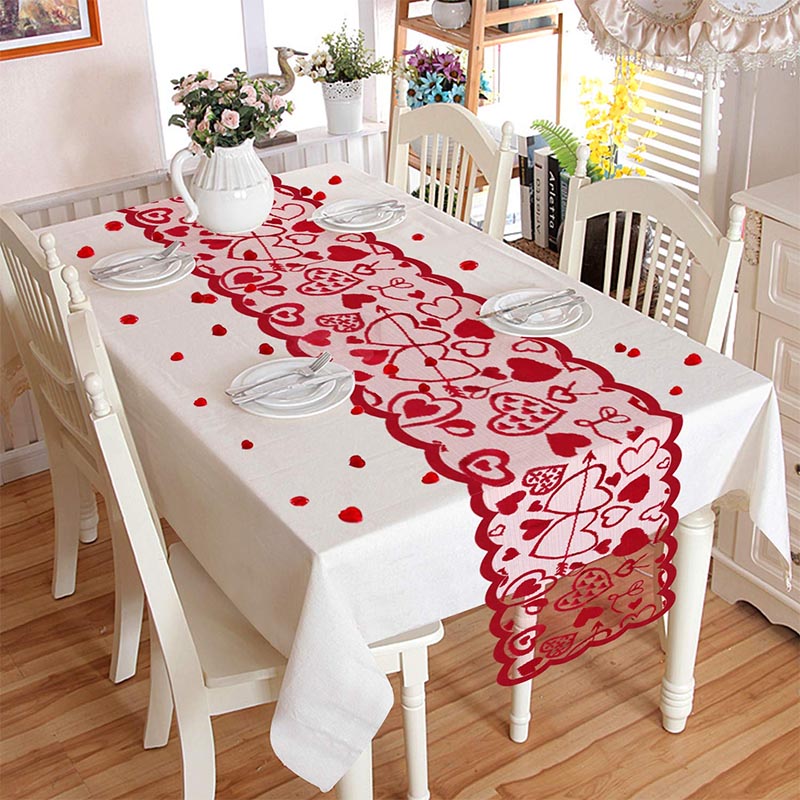 Valentine's Day Table Runner Cupid's Arrow Tablecloth