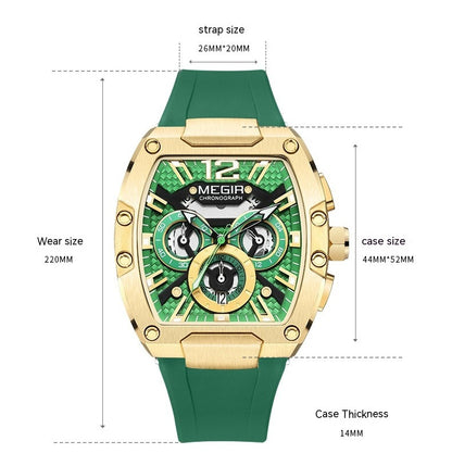 Wine Barrel Men's Multi-function Sports Watch