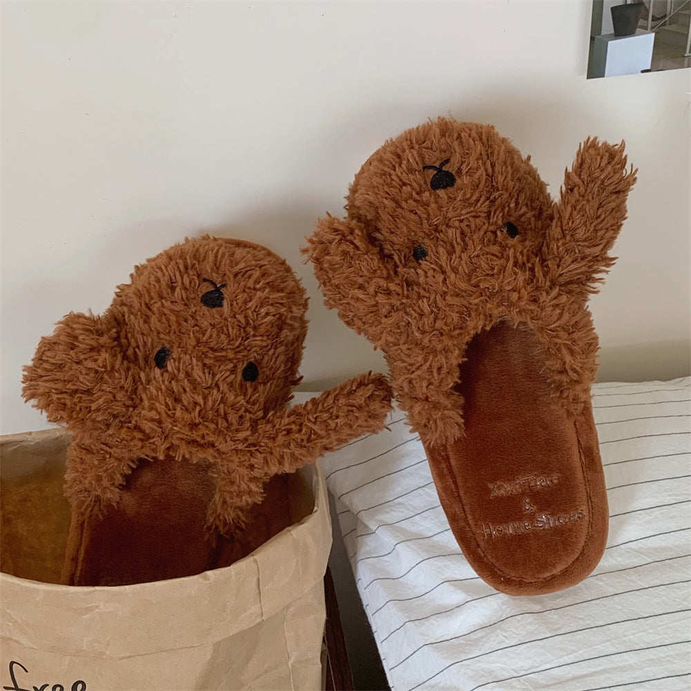 Pantuflas "Cachorro" de felpa cálidas para interiores