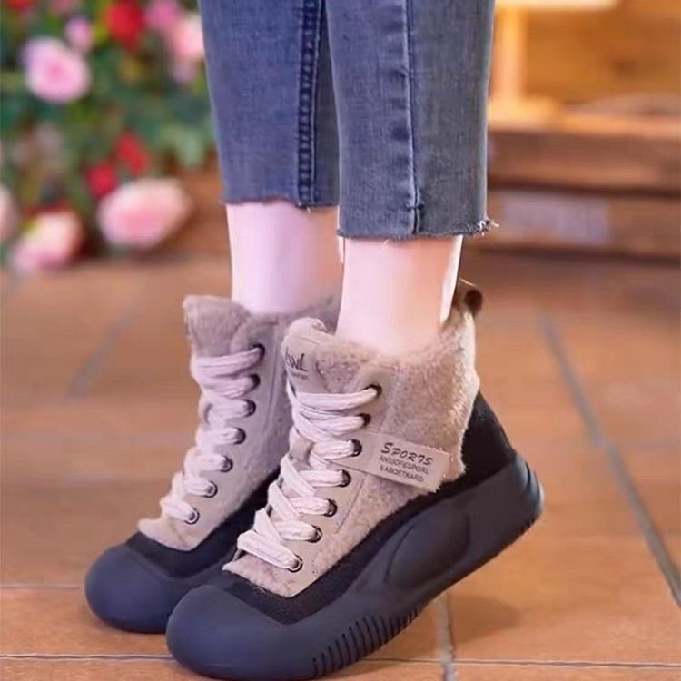 Botas de nieve para mujer invierno forro polar acolchado cálido mantenimiento