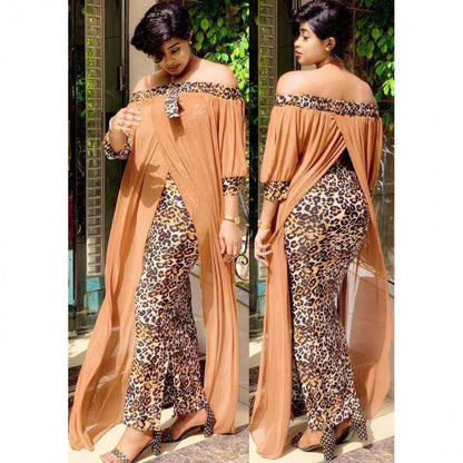 African loose robe large size chiffon stitching fake two-piece suit