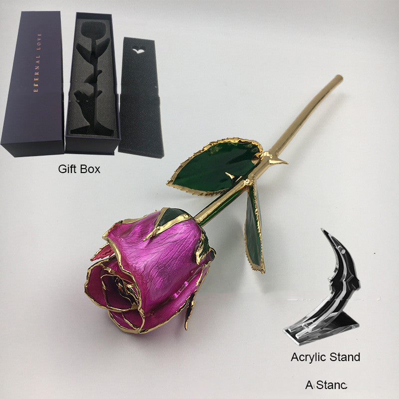 Valentine's Day Colored Gilded Rose Crafts