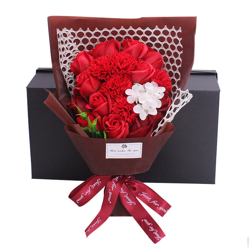 Valentine's Day 19 Rose Soap Bouquet Gift Box