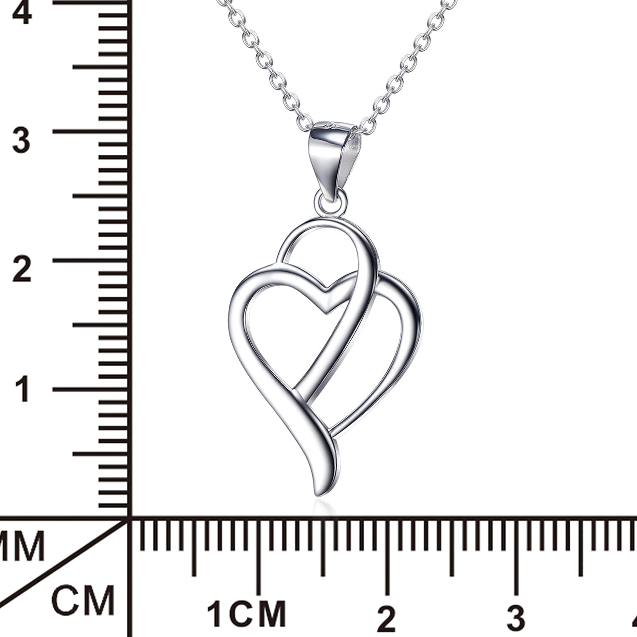 Heart Shape Pendant .925 Silver Necklace