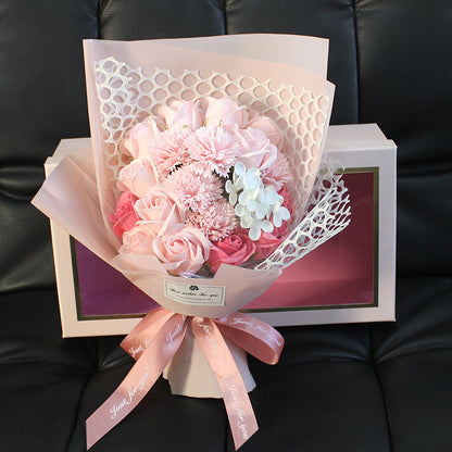 Valentine's Day 19 Rose Soap Bouquet Gift Box