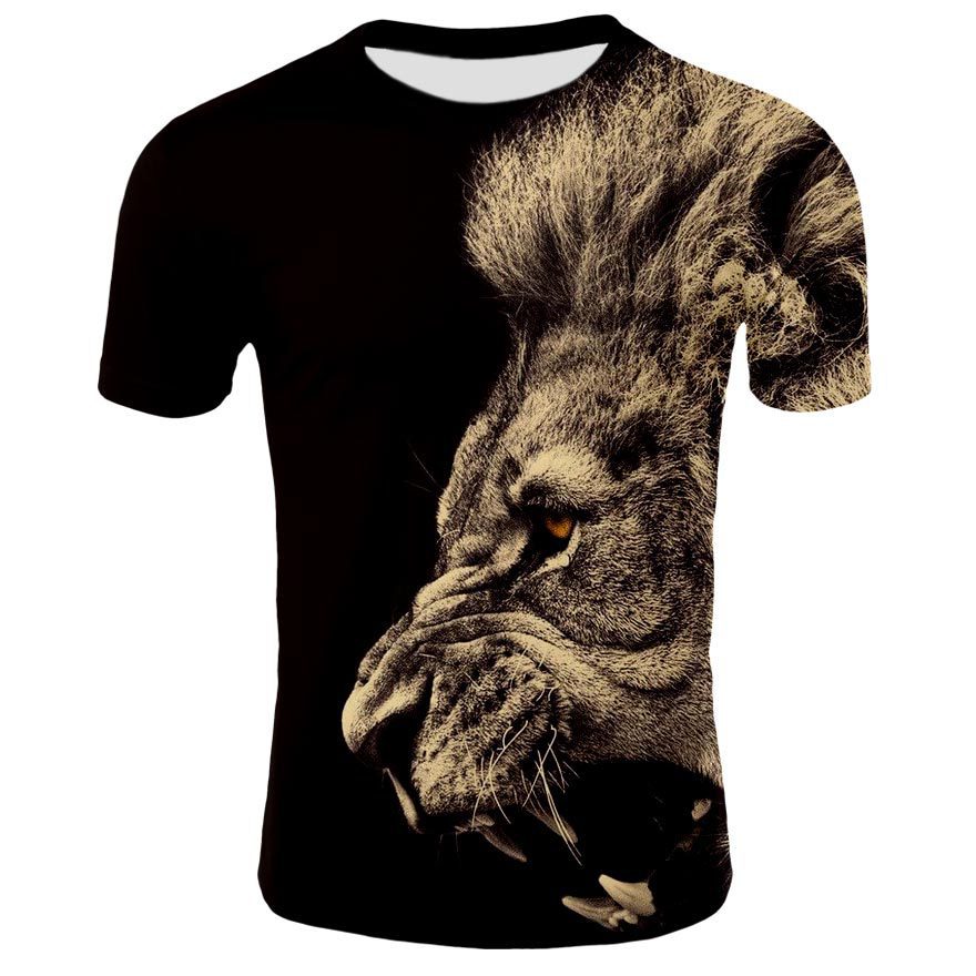 3d Men's T-shirt Animal Print Lion